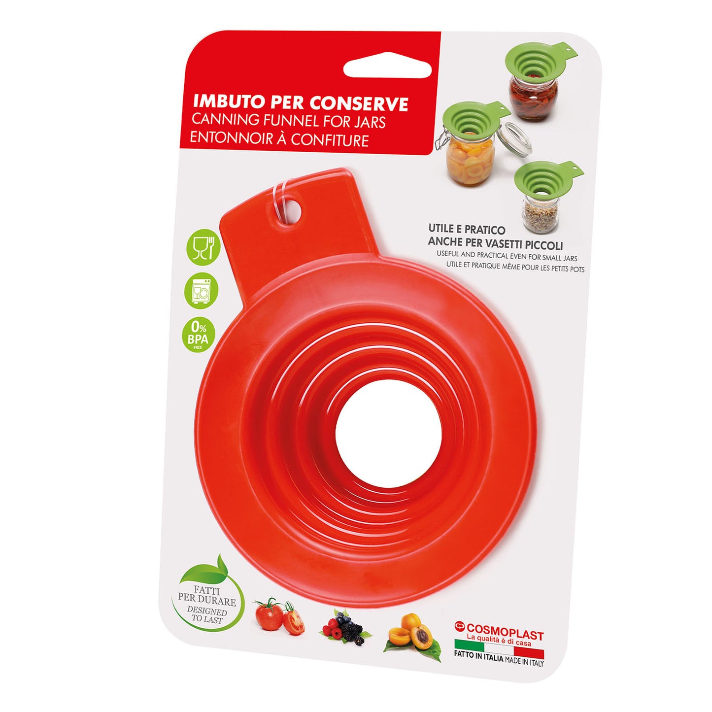 Imbuto per Conserve, Marmellate. Ideale anche per sale. 100% Made in Italy, Rosso