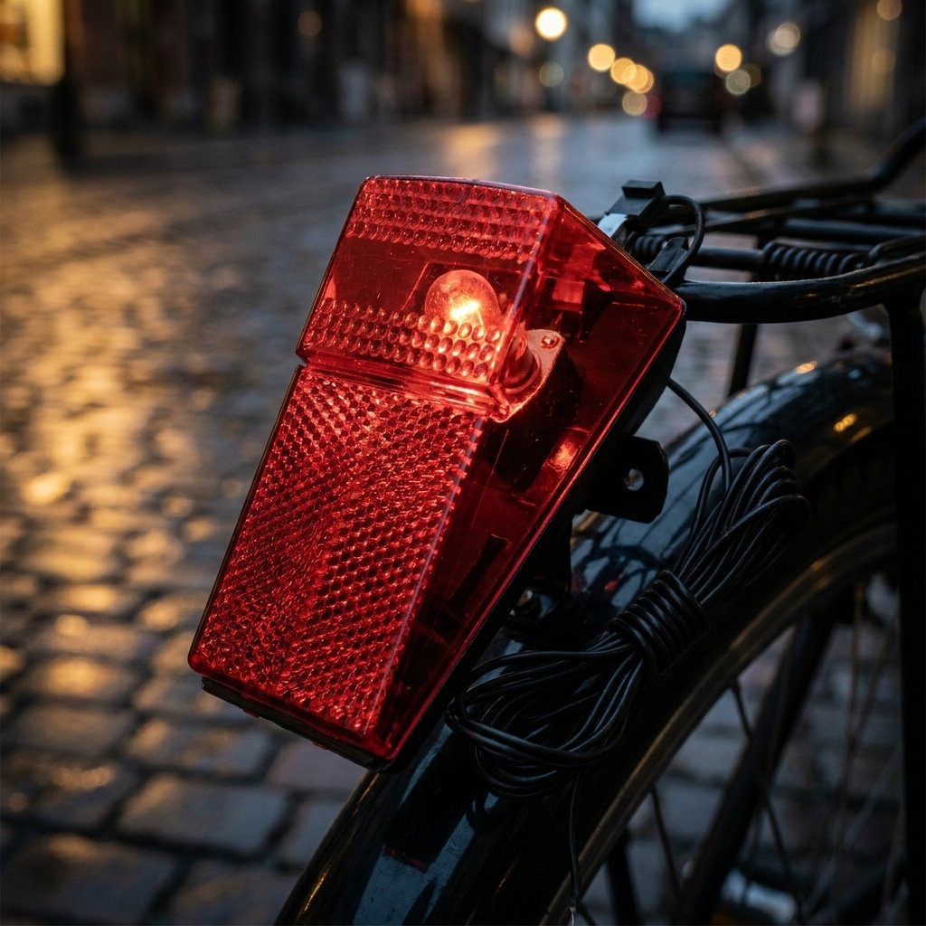 ON BIKE Fanalino Posteriore Per Ciclo Con Lampadina Fanale Bici Dinamo