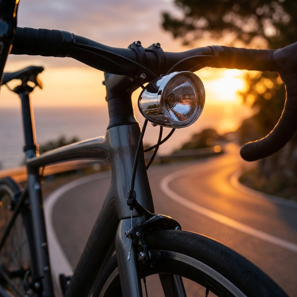 ON BIKE Fanale Anteriore Per Dinamo Con Filo E Lampadina  Luce Anteriore