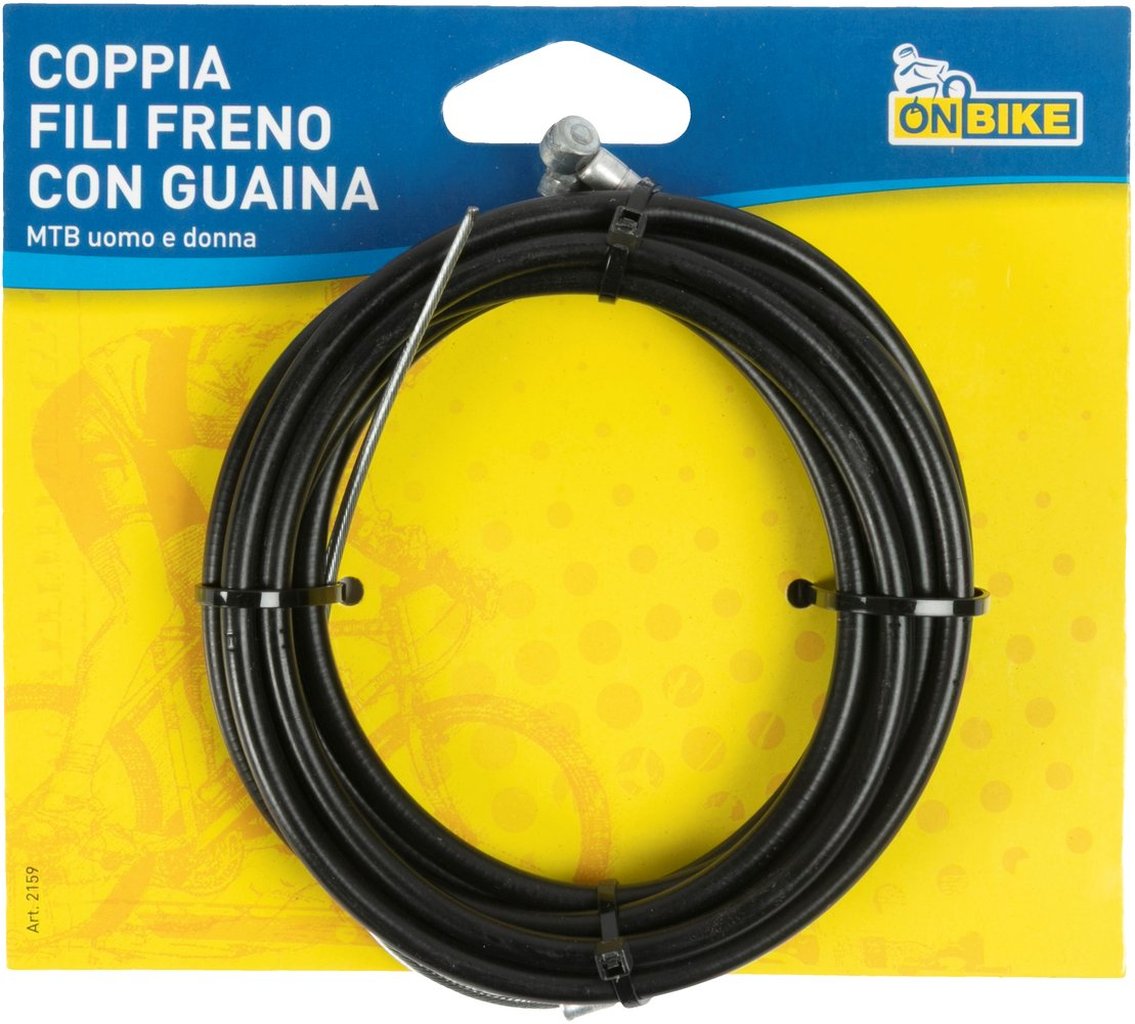 ON BIKE Coppia fili freno anteriore e posteriore per bici MTB con guaina