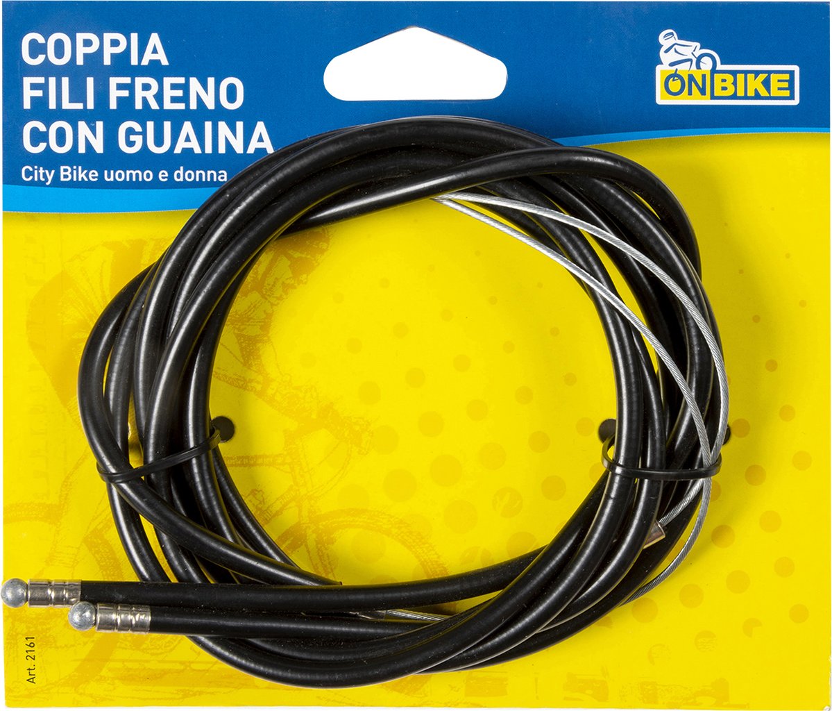 ON BIKE Coppia fili freno anteriore e posteriore per bici con guaina