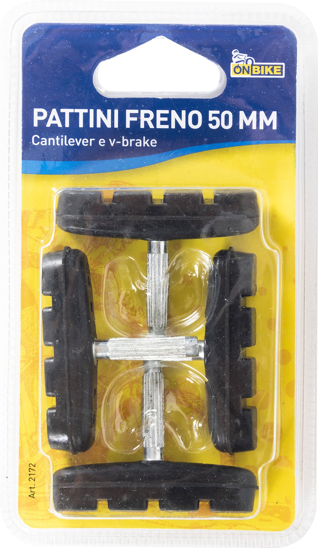 ON BIKE Pattini freni bici per MTB e city bike v-brake quattro pezzi 50mm