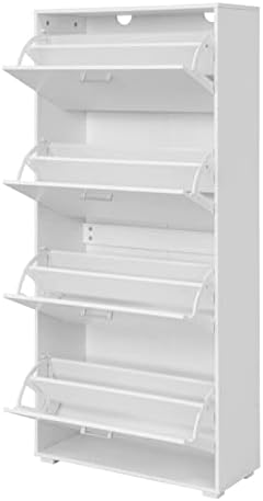 King Home SCARPIERA A QUATTRO SCOMPARTI 67x28x147h cm bianca