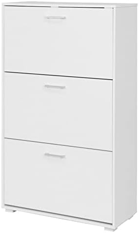 King Home SCARPIERA A TRE SCOMPARTI 67x28x112h cm bianca