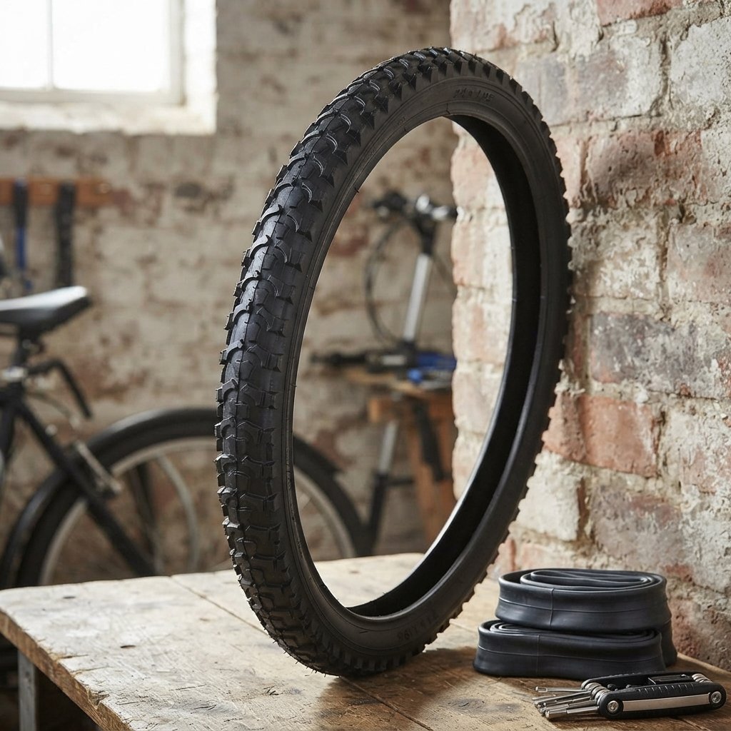 ON BIKE Copertura Nera 24 x 1,95 MTB Resistente per Strada e Sterrato