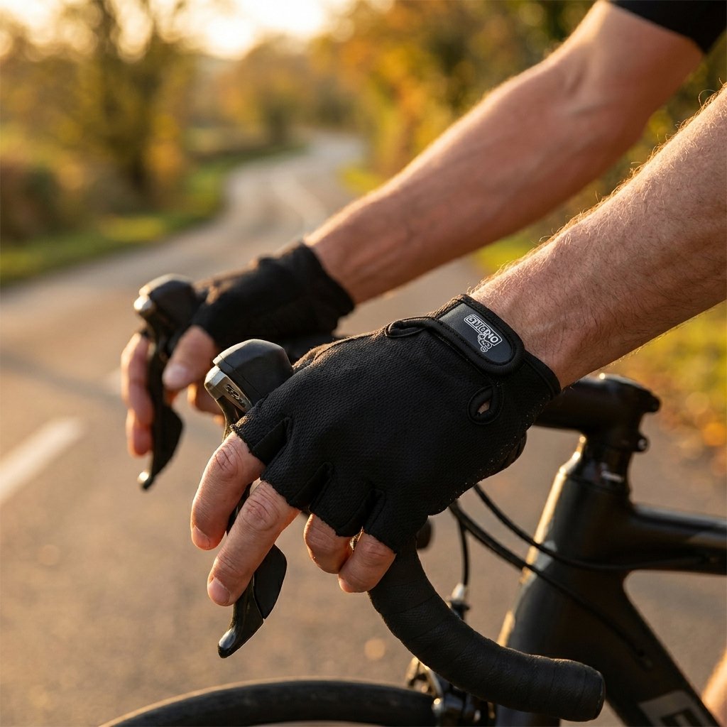 ON BIKE Guanti Per Ciclo MTB Mezzedita  Guanti Bici Con Palmo Imbottito