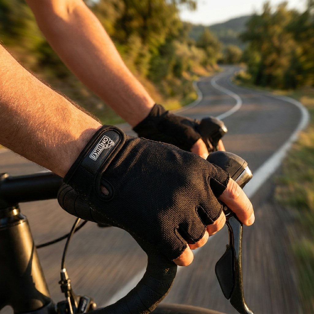 ON BIKE Guanti Per Ciclo MTB Mezzedita Bici Con Palmo Imbottito Auto Bambini