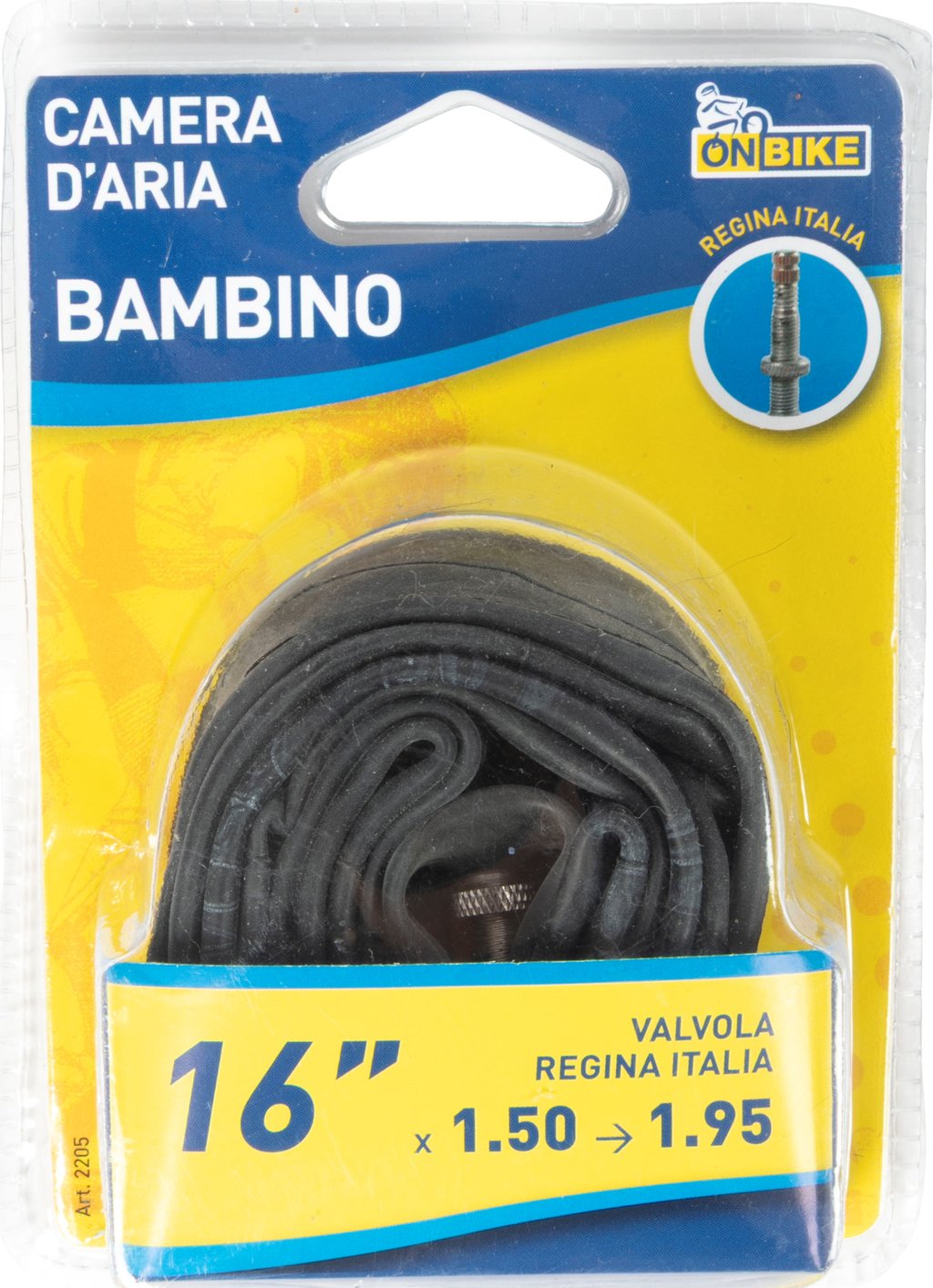 ON BIKE Camera d?Aria Bici 16" x 1.75 - 1.90 ? E.T.R.T.O. 47-305, Valvola