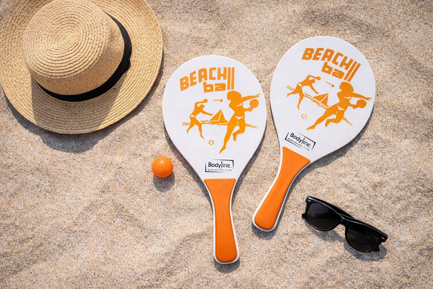BODYLINE Rachettoni Beach + Palla ? Set Racchette Spiaggia e Giardino, Leggere