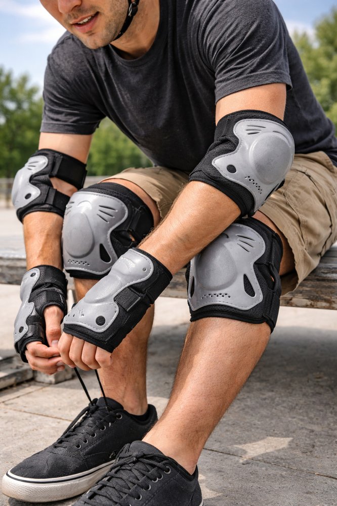 Tris Protezioni Skate E10 per Sicurezza e Comfort Sport su Ruote