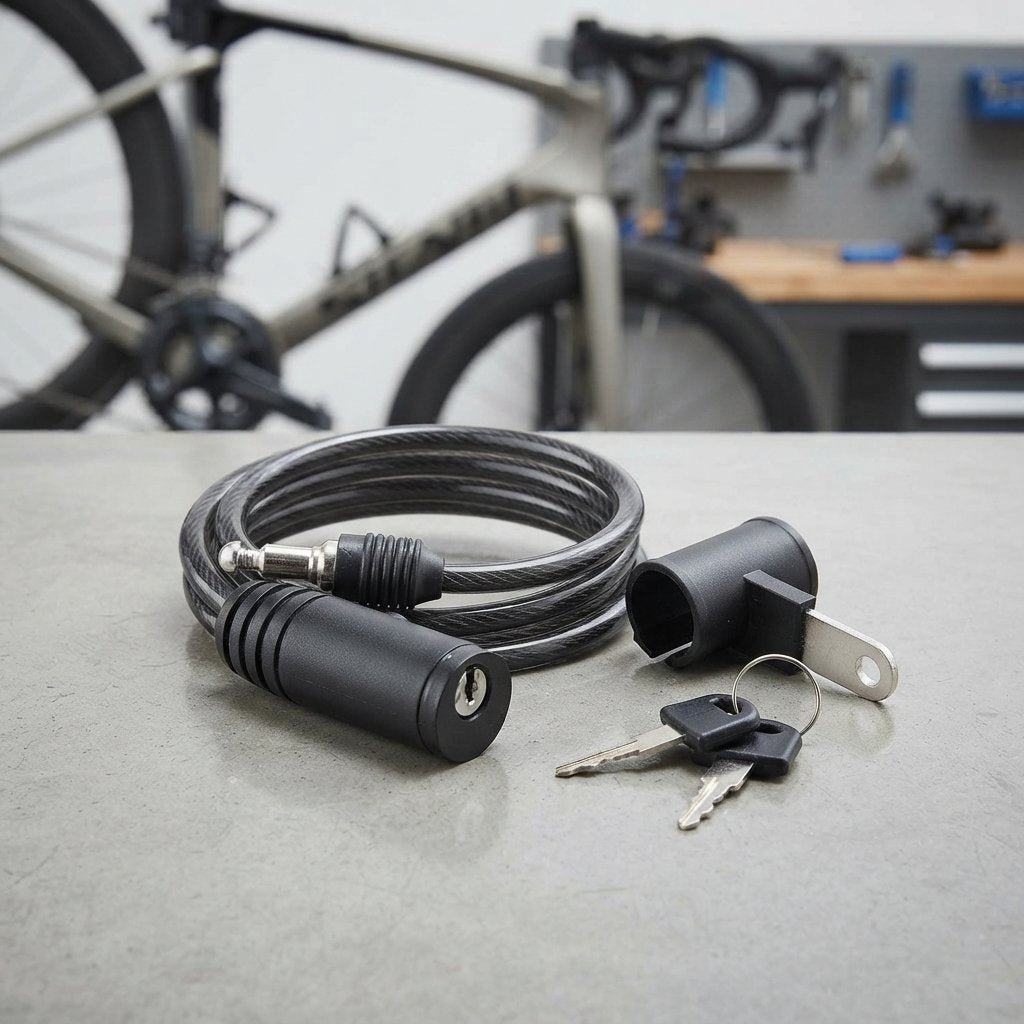 ON BIKE Antifurto Bici a Cavo Spirale 6x1000 mm con Supporto Sottosella