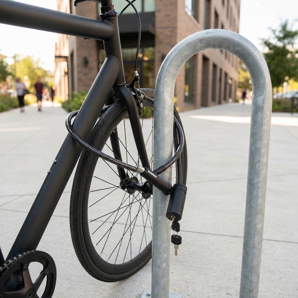 ON BIKE Antifurto Bici a Cavo Spirale 6x1000 mm con Supporto Sottosella