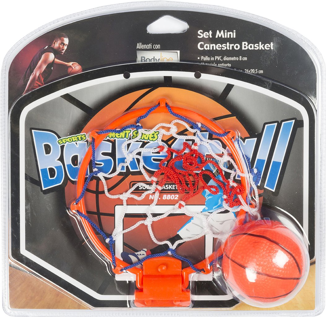 BODYLINE Canestro Basketball + Palla ? Set Basket Completo per Gioco