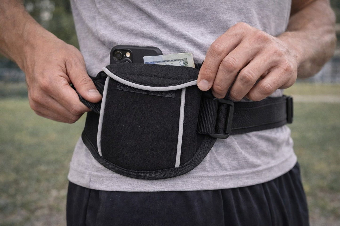 BODYLINE Portafoglio tasca in neoprene resistente e leggero, compatto