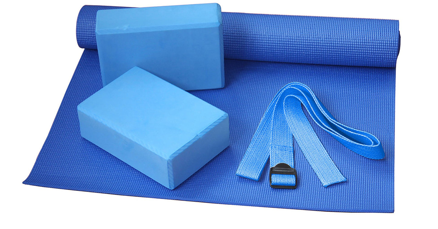 BODYLINE Set Yoga Completo, Include Materassino, Cinghie e Blocchi, Ideale