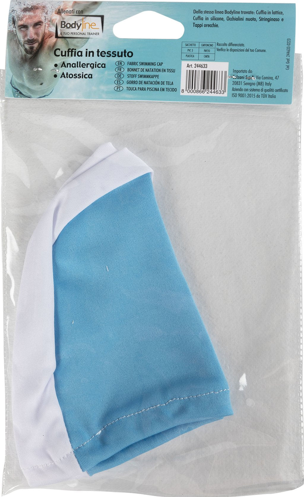 BODYLINE Cuffia Piscina in Tessuto ? Cuffia Nuoto Morbida ed Elastica