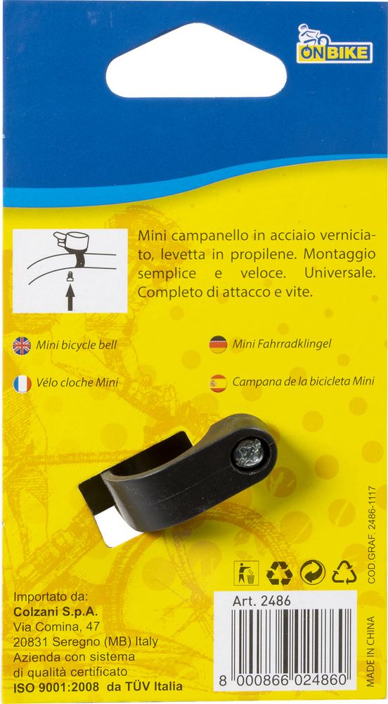 Mini campanello bici universale in acciaio con suono rap