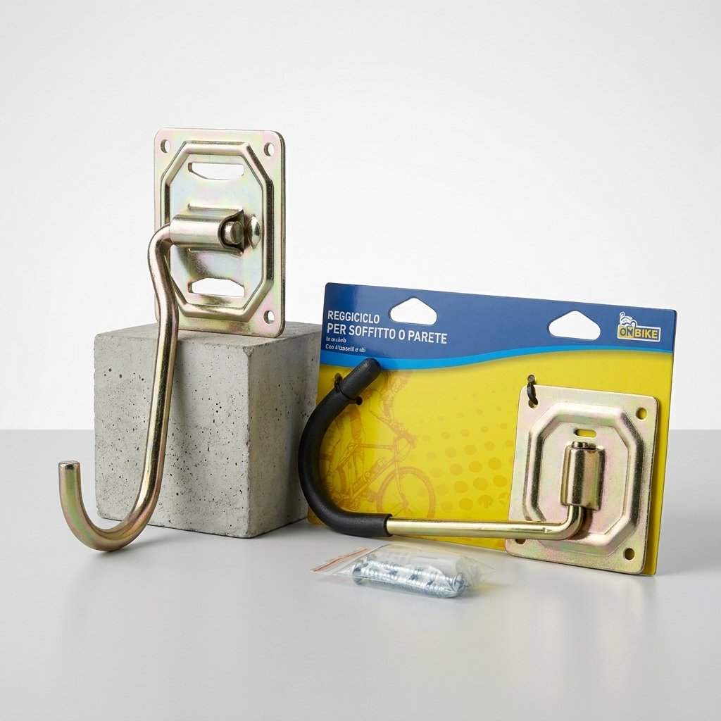 ON BIKE Reggiciclo A Soffitto O Parete In Acciaio Con 4 Fissaggi  Supporto