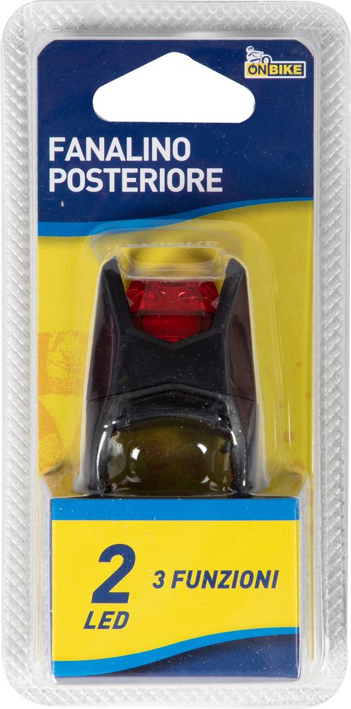 Fanale posteriore bici due LED rossi aggancio al telaio