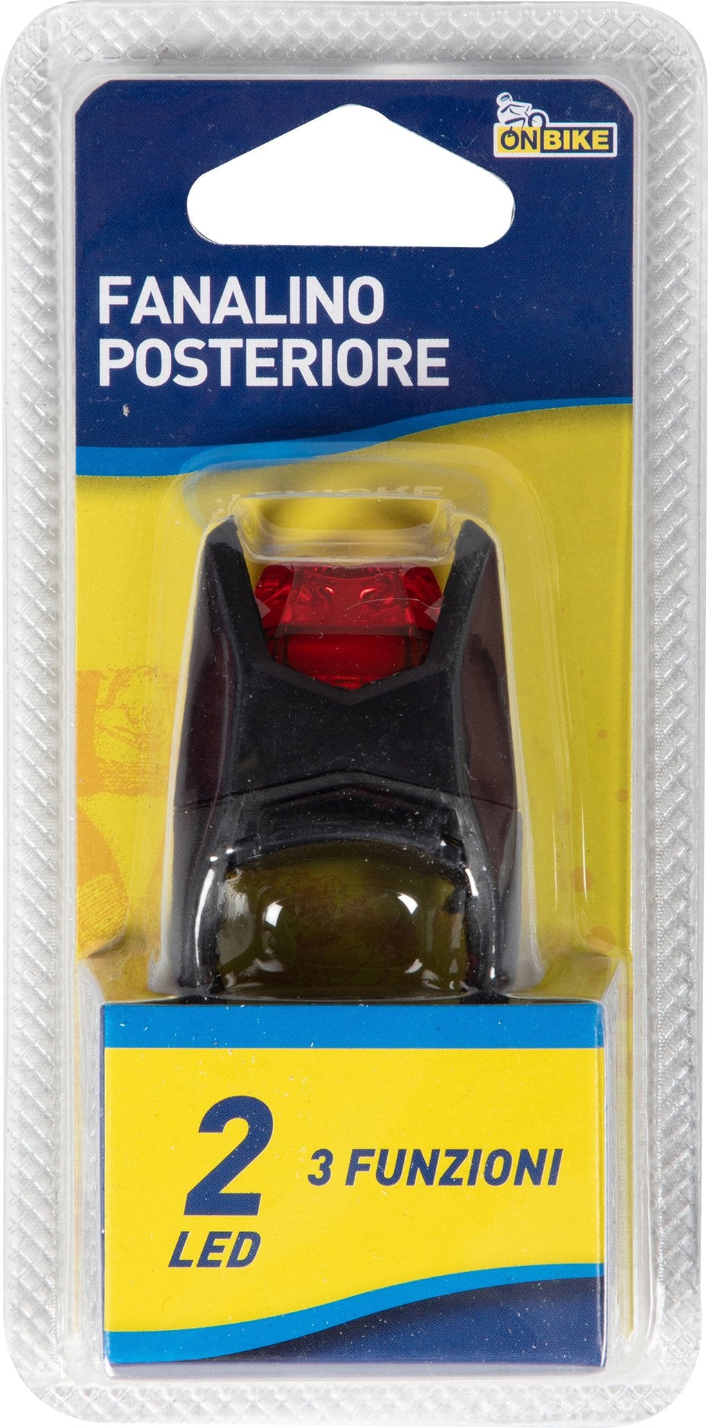 ON BIKE Fanale posteriore bici due LED rossi aggancio al telaio