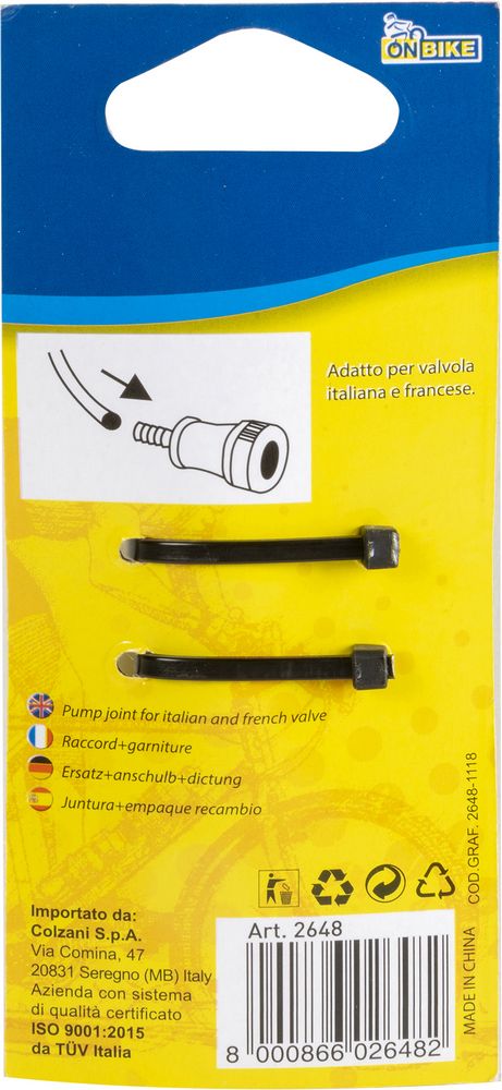 ON BIKE Raccordo Pompa Bici Ottone Universale