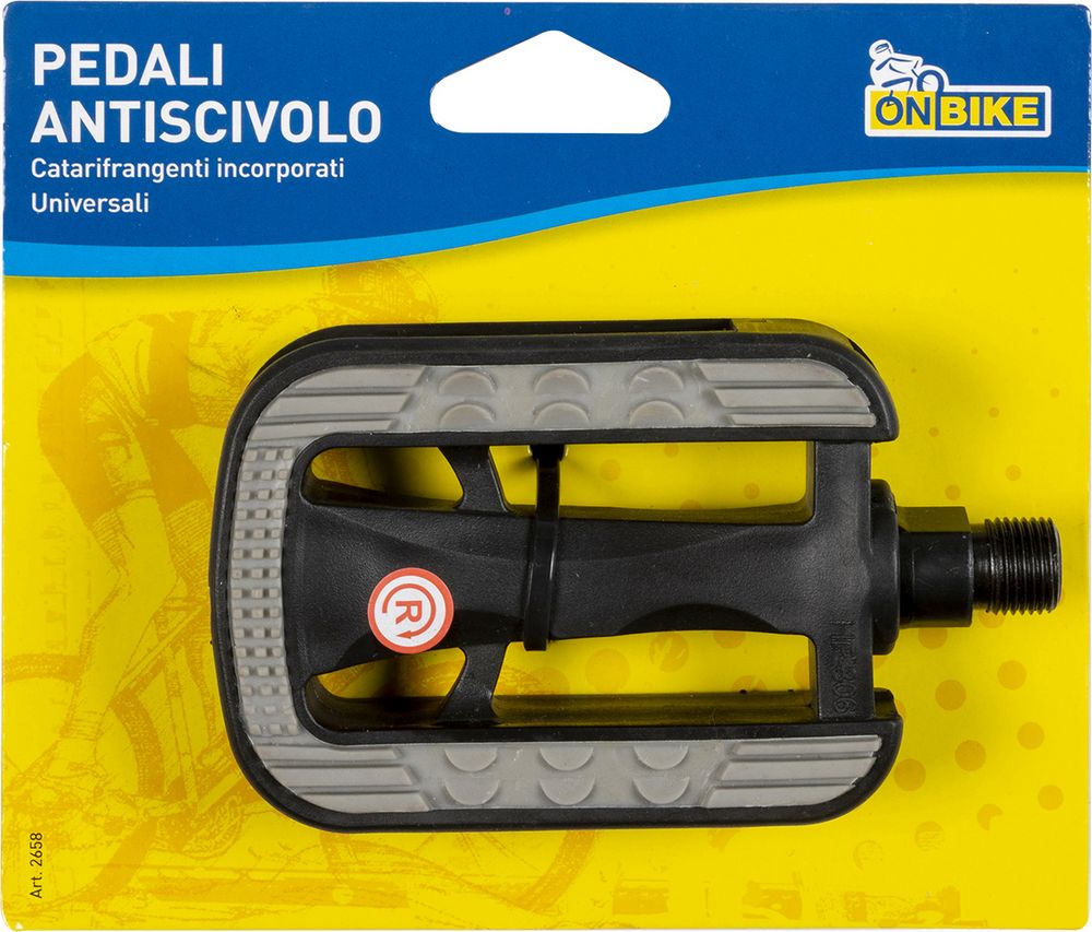 Pedali bici in gomma antiscivolo universali con catarifrangenti
