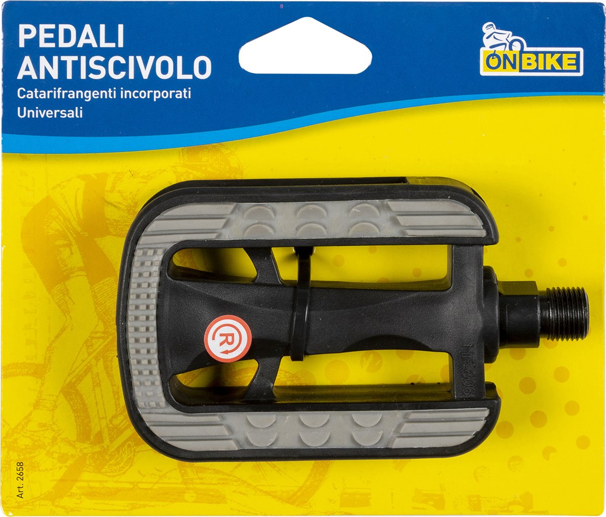 ON BIKE Pedali bici in gomma antiscivolo universali con catarifrangenti