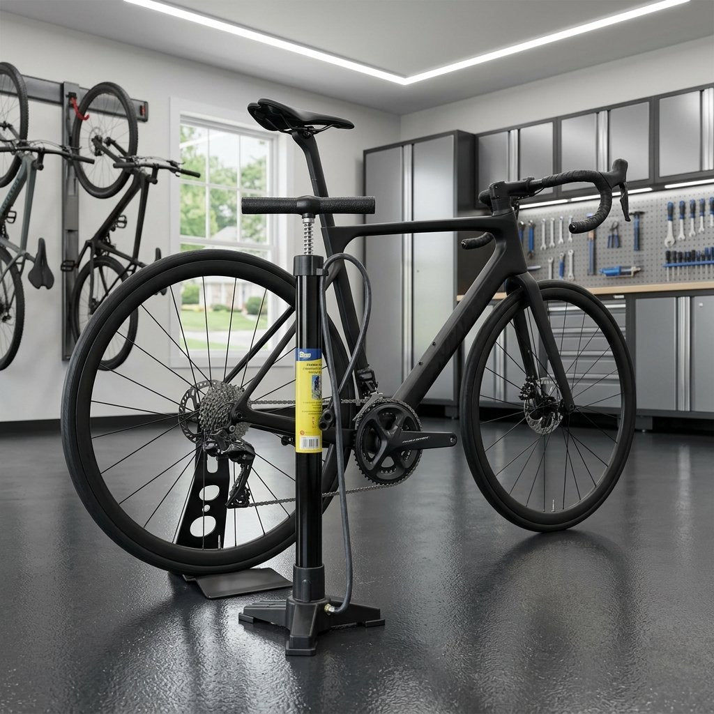 ON BIKE Pompa Officina Bici in Metallo Nera con Impugnatura Ergonomica a T Auto