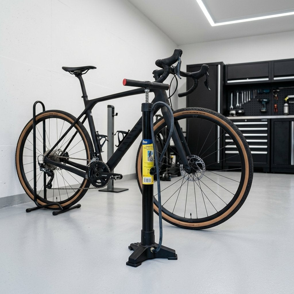 ON BIKE Pompa Officina Bici in Metallo Nera con Impugnatura Ergonomica a T Auto