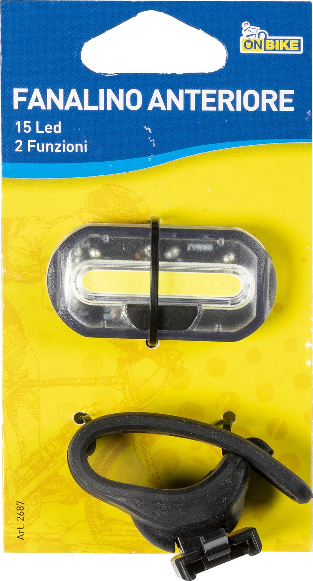 ON BIKE fanale anteriore con 15 LED bianchi ultra-luminosi, design compatto