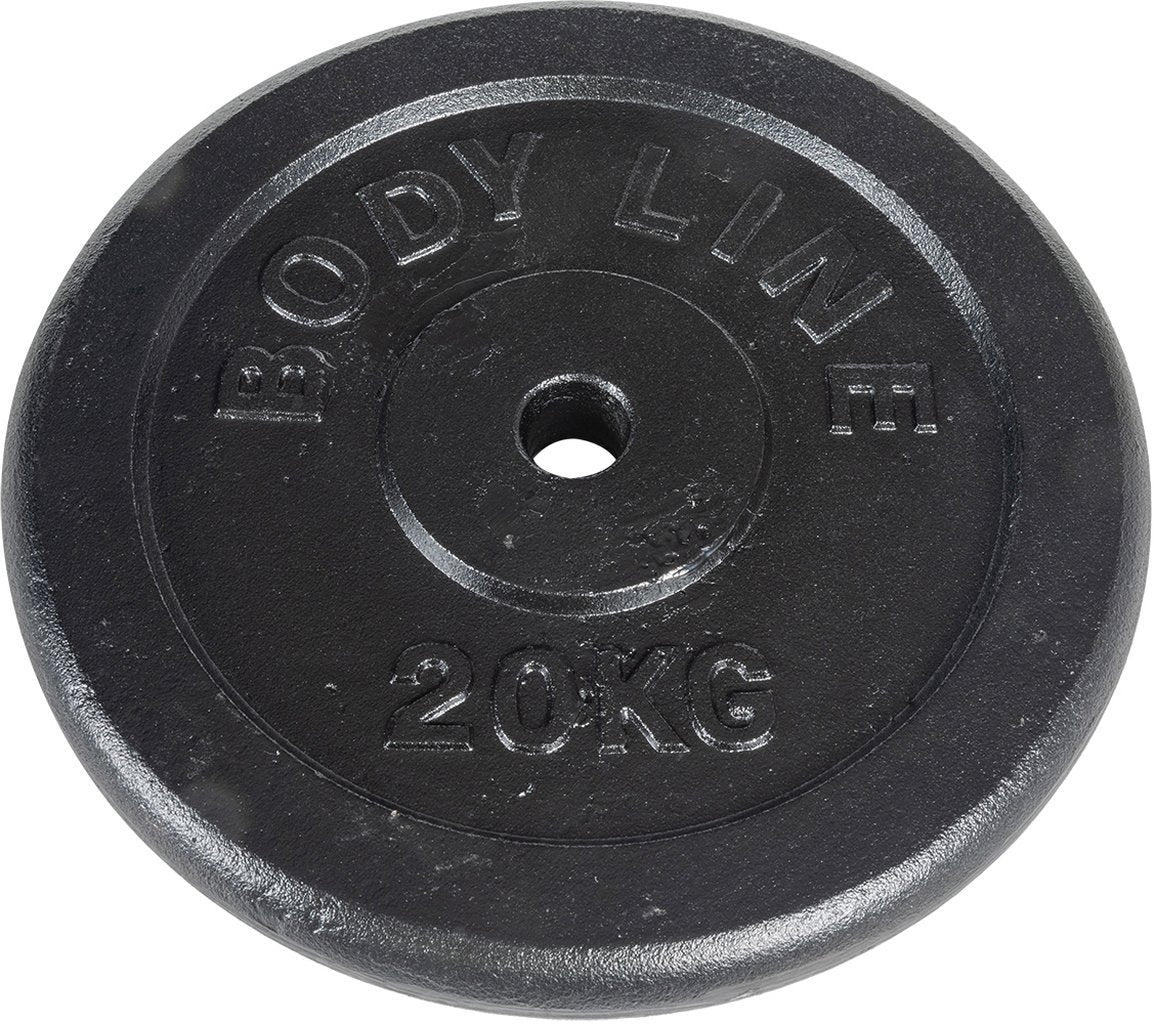 Disco in ghisa peso 20 kg e diametro 25 mm - allenamento con bilanciere - ginnastica a casa