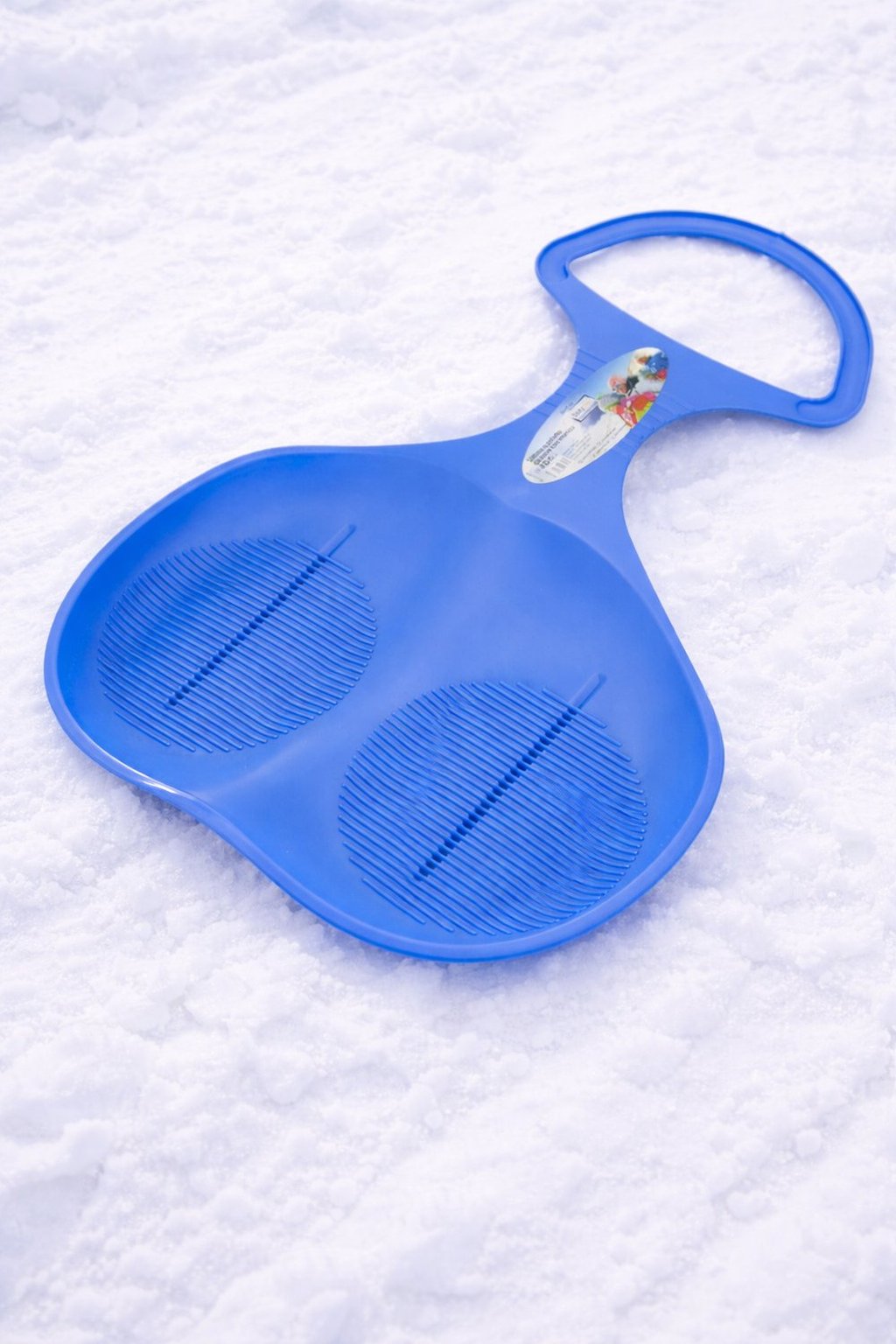 BODYLINE Slittino a Paletta da Neve con Manico Blu ? Slitta Leggera in Plastica