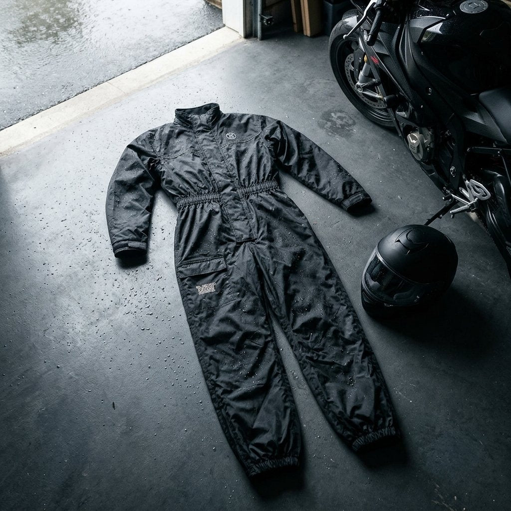 Black Rain tuta impermeabile intera antivento in poliestere taglia L