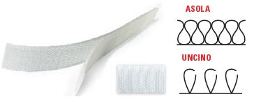 VELCRO BIANCO MM.20 FEMMINA ADESIVO X MT.50