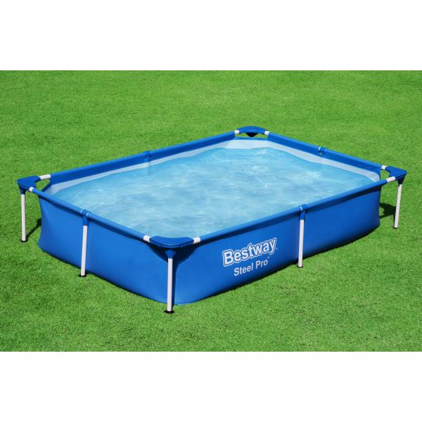 PISCINA RETT. BW STEEL PRO CM.221X150 H.43 56401