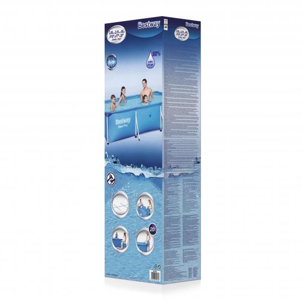 PISCINA RETT. BW STEEL PRO CM.300X201 H.66 56404