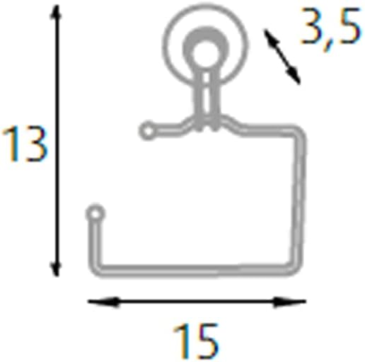 King Home PORTAROTOLO IGIENICA CON VENTOSA cromato con finitura a specchio 15x3,5x13h cm