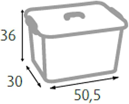 King Home CONTENITORE K-BOX 40L TRASPARENTE C/RUOTE 50,5x30x36h cm