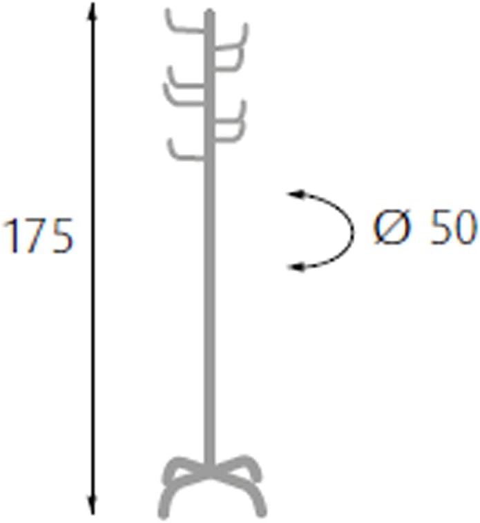 King Home Appendiabito acciaio 50x175h cm bianco