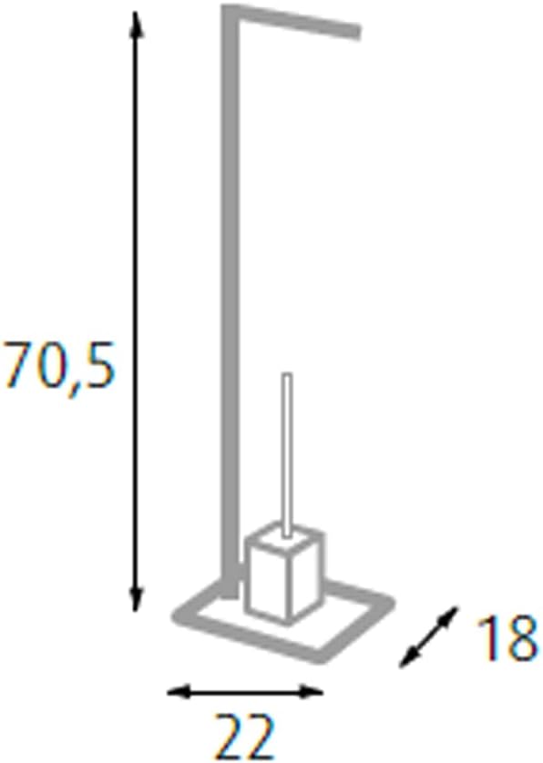 King Home PIANTANA MULTIFUNZIONE in acciaio, base in vetro temperato grigio tortora 22x18x70,5h cm