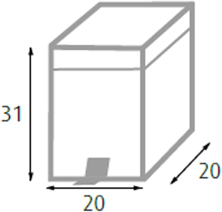 King Home PATTUMIERA QUADRA IN ACCIAIO CON PEDALE LT. 6 20x20x31h cm