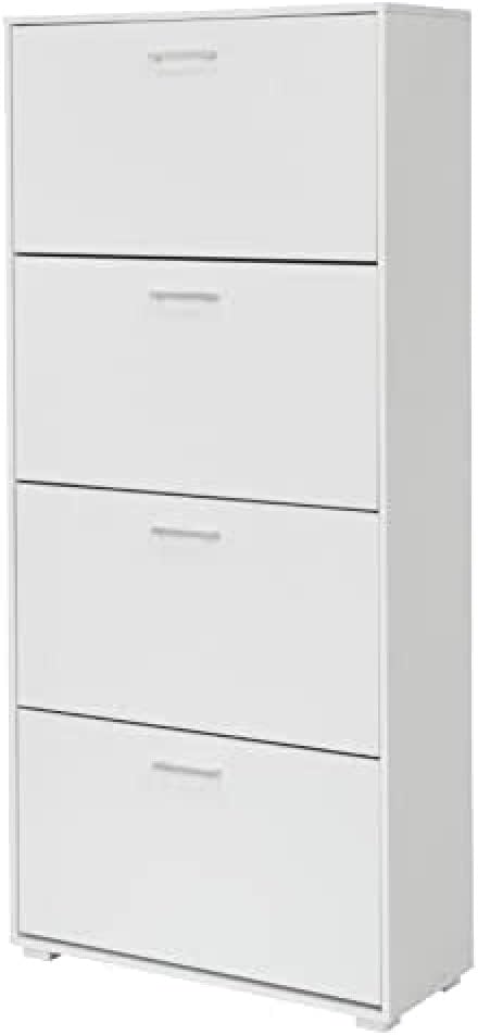 King Home SCARPIERA A QUATTRO SCOMPARTI 67x28x147h cm bianca