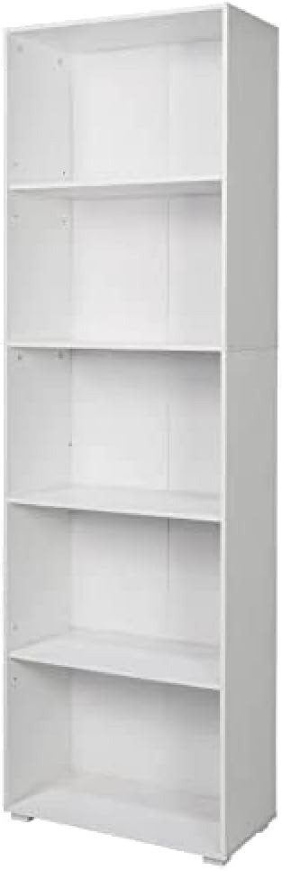King Home LIBRERIA A CINQUE RIPIANI 60x30x195 cm bianca