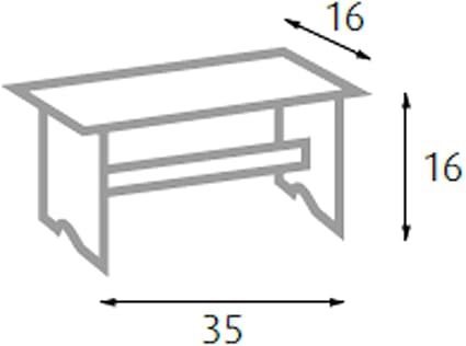 King Home POGGIAPIEDI in legno di abete naturale 35x16x16h cm