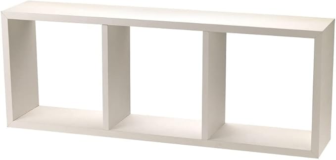 King Home SCAFFALE CUBO 3 RIPIANI(cm 30x80x15) IN MDF BIANCO CARTONE DA 3 PEZZI
