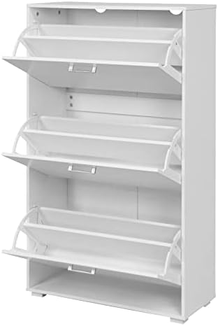 King Home SCARPIERA A TRE SCOMPARTI 67x28x112h cm bianca