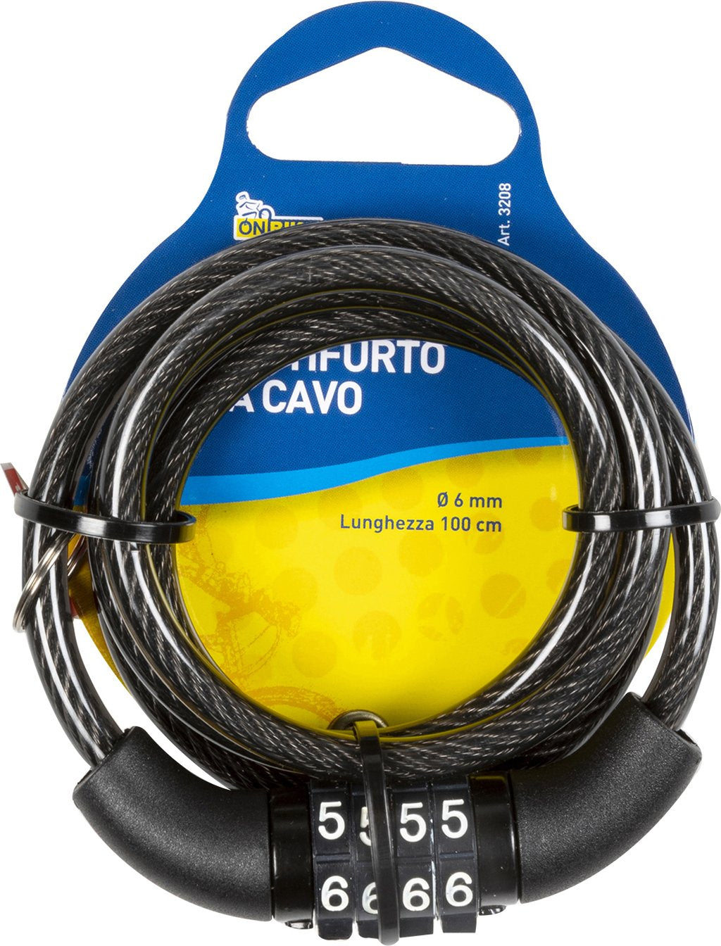 ON BIKE Antifurto Bici A Spirale Con Combinazione