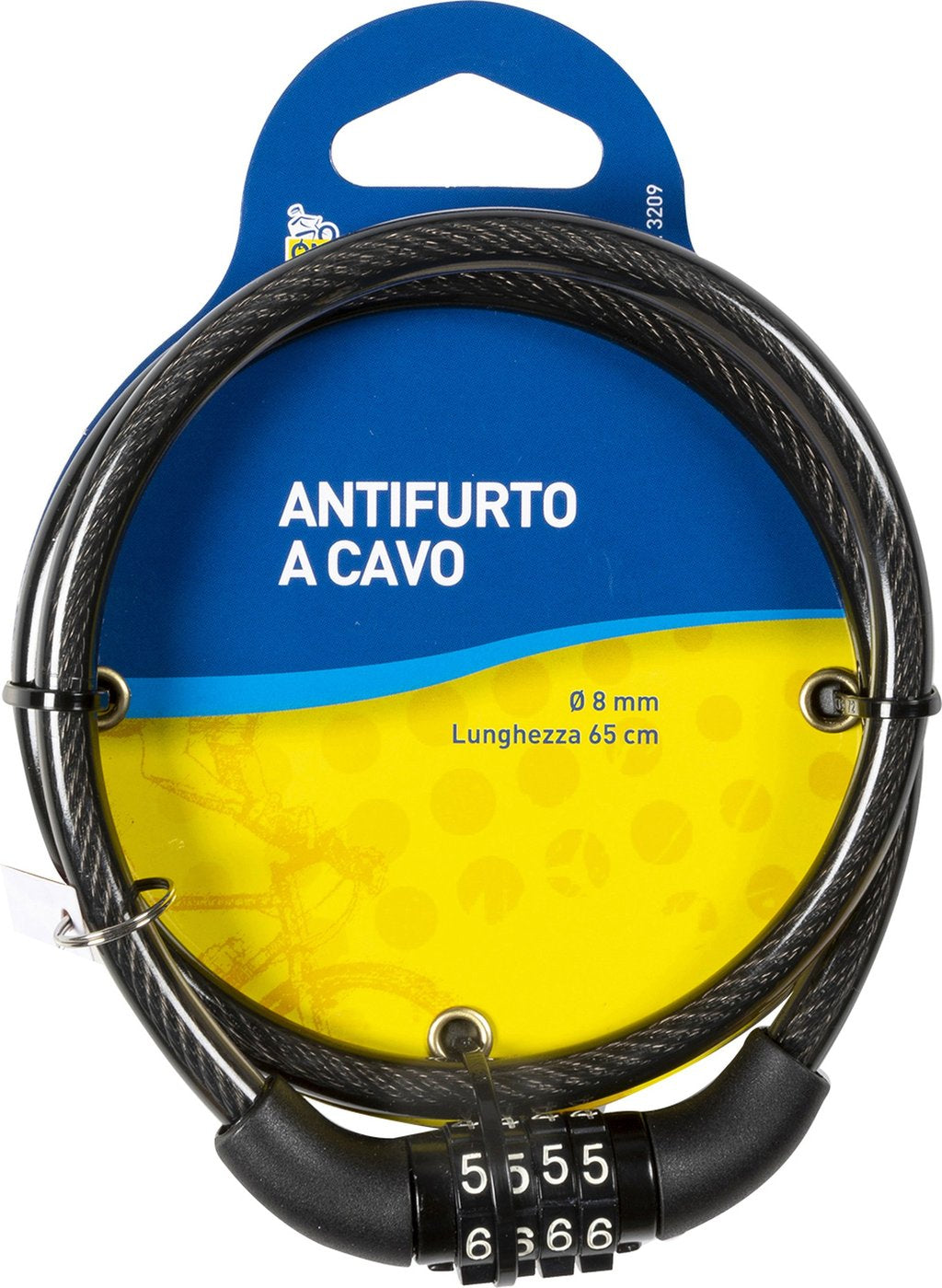 ON BIKE Antifurto Bici con Combinazione 4 Cifre 8 x 650 mm