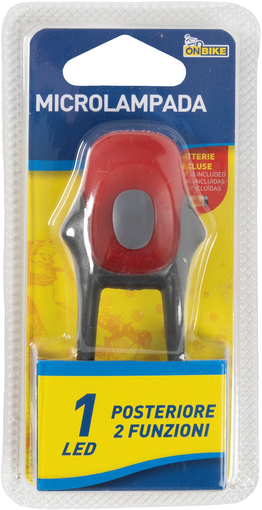 ON BIKE Micro Lampada posteriore 1 Led 2 Funzioni Accessorio Originale