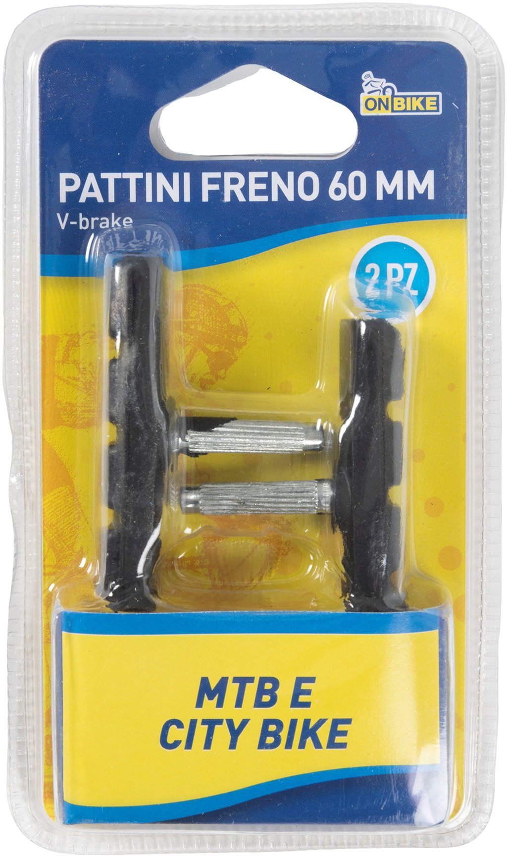 ON BIKE Pattini Freno Bici 60 mm V-Brake per MTB e City Bike